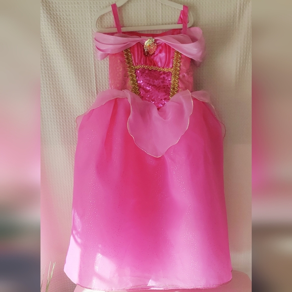 Disney Aurora Sleeping Beauty Pink  Roleplay/Dress up Costume Dress Size 5/6 - Picture 1 of 8